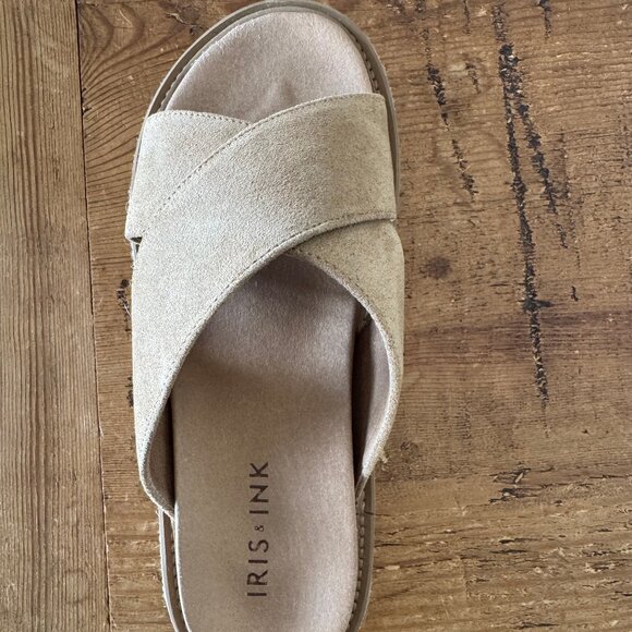 NWOT Iris & Ink Suede Espadrille Sandals - Picture 4 of 7